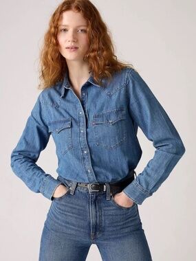 Levis Button Down Western Denim Shirt
